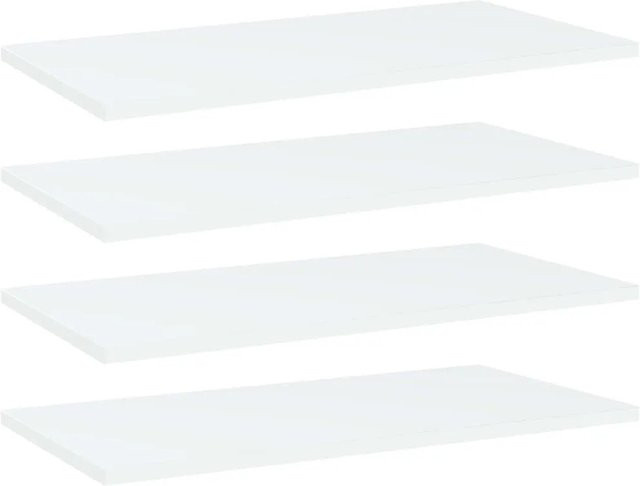 vidaXL Bücherregal-Bretter aus Holzwerkstoff, 4 Stück, Weiß, B: 60 cm, T: 30 cm, H: 1,5 cm - Bild 1