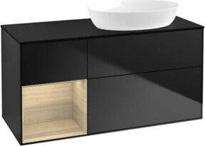 V&B Waschtischunterschrank Finion mit Wandbeleuchtung in Blau Lackiert, Breite: 120 cm, Tiefe: 50,1 cm, Höhe: 50,1 cm - Bild 1