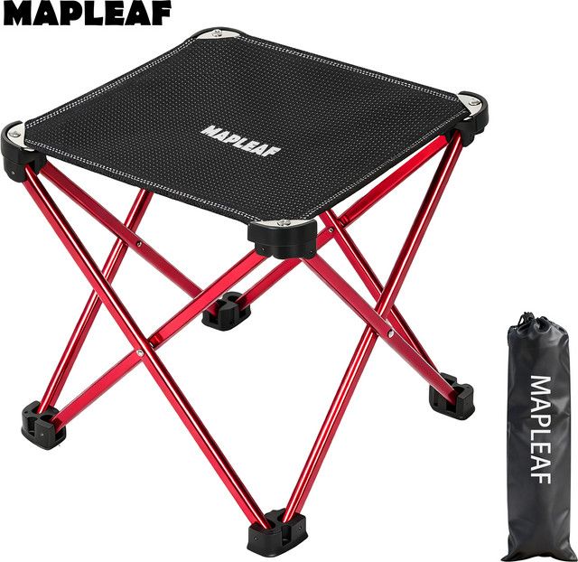 MAPLEAF Tragbarer Klapphocker in Rot für Camping, Outdoor und Wandern - Bild 1