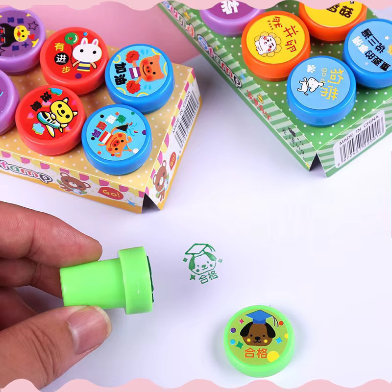 10er Set Selbststempelnde Kinder Spielzeug Briefmarken mit bunten Tier- und Obstmotiven für Scrapbooking und DIY Sammelalben - Bild 3