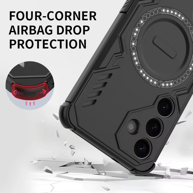 Magnetische Schutzhülle mit Wärmeableitung für Samsung Galaxy S25 Ultra, S25 Plus, S25 Edge und S25 in Schwarz und Lila mit Unterstützung für kabelloses Laden - Bild 2