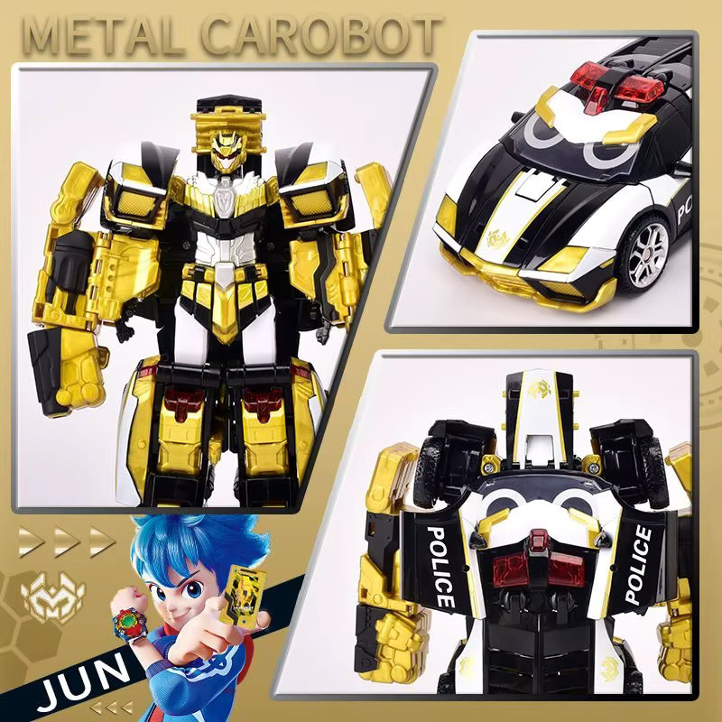 Metal Cardbot Transformierender Roboter-Truck, Spielzeugauto, Gold, Gelb - Bild 2