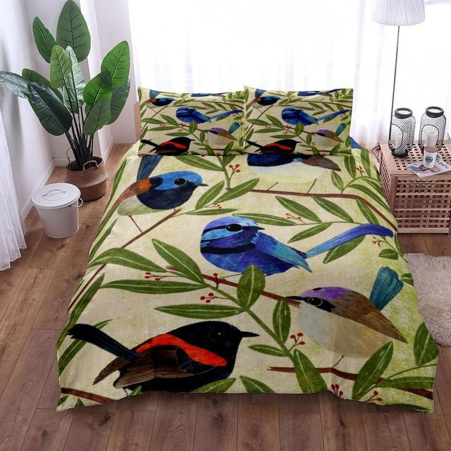 Bettwäsche Set mit Antike Papageien Motiv und Reißverschluss, Breite: 140 cm, Länge: 210 cm - Bild 1