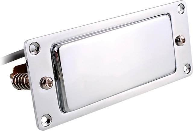 TOMTOP JMS Mini-Humbucker-Tonabnehmer-Set für LP-E-Gitarren, Doppelspulen-Tonabnehmer für Hals und Brücke, Farbe: Weiß/Silber - Bild 1