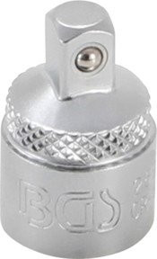 BGS Steckschlüssel-Adapter aus Chrom-Vanadium mit Innenvierkant 10 mm (3/8 Zoll) und Außenvierkant 6,3 mm (1/4 Zoll) in Silber - Bild 1