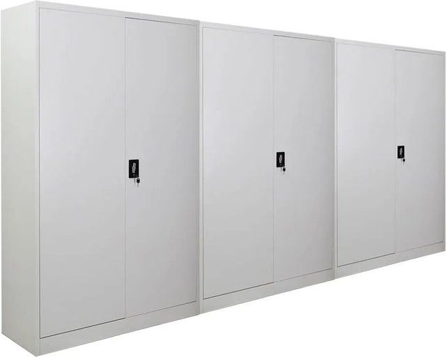 PROREGAL ELEPHANT Flügeltürenschrank aus Stahl mit 2 Türen und Schloss, Lichtgrau, H x B x T: 180 x 120 x 40 cm - Bild 1