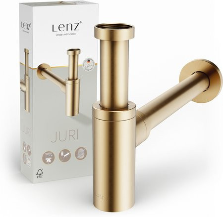 LENZ Flaschensiphon JURI aus Messing in Gold, Durchmesser: 32 mm, Anschluss: 1 1/4 Zoll - Bild 1