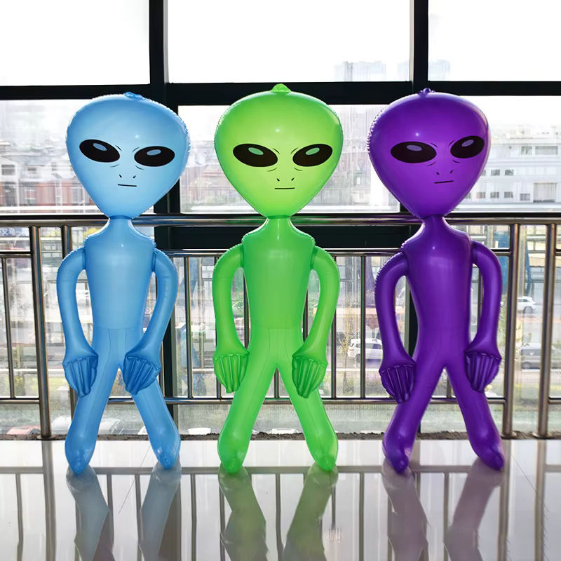 Aufblasbarer Jumbo-Alien aus Kunststoff als grüne Partydekoration für Geburtstag und Halloween - Bild 4