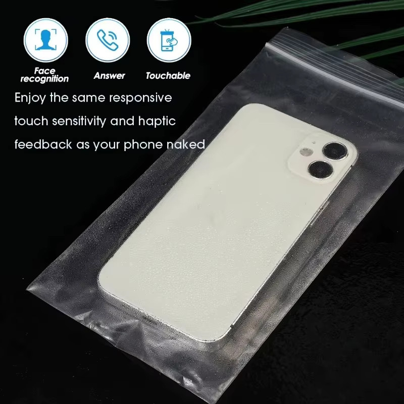 100 Stück transparente wasserdichte Handytaschen mit Touchscreen-Funktion für universelle Aufbewahrung - Bild 2
