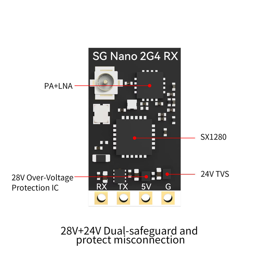 SpeedyBee SkyGuy Nano 2.4G ExpressLRS ELRS Empfänger in Schwarz für FPV Freestyle DIY-Teile - Bild 2