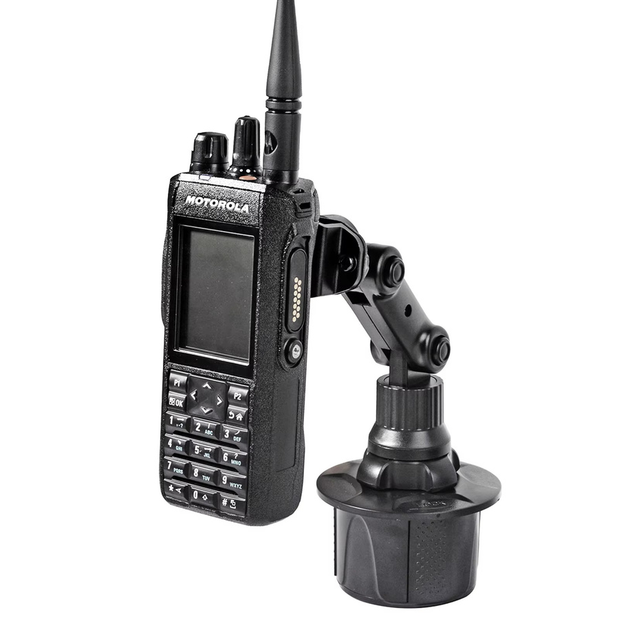 YNIBST Autoradio-Getränkehalterung und Walkie-Talkie-Autohalterung mit verstellbarem Hals für Baofeng UV5R und Motorola Talkabout Handheld CB Radio in Schwarz - Bild 3