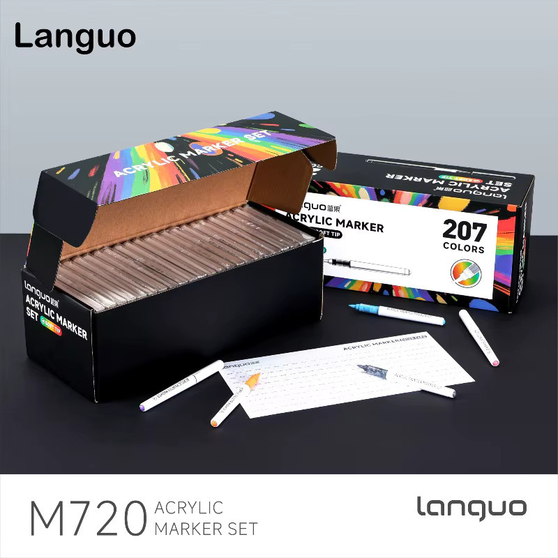 LANGUO Acryl Marker Pen Set mit weichen Pinseln in verschiedenen Farben für DIY Kunst und Schule - Bild 2