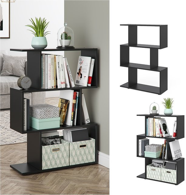 VICCO LEVIO Raumteiler Regal in Schwarz - Bild 1