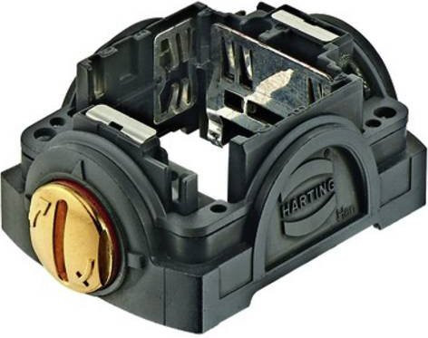 Harting Trägergehäuse Druckknopf aus Zink in Schwarz 11133000110 - Bild 1
