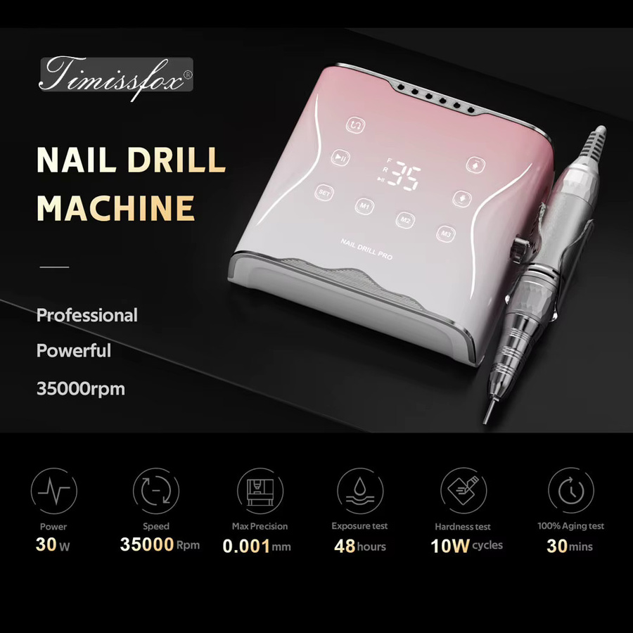 TIMISSFOX JMD-226 Nagelbohrmaschine, Pink, Metallic, Unisex - Bild 2