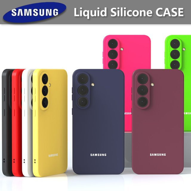 Samsung Galaxy S26 S25 S24 S23 S22 S21 S20 Hülle aus flüssigem Silikon in Blau mit Soft-Touch-Oberfläche und vollständiger Abdeckung - Bild 1