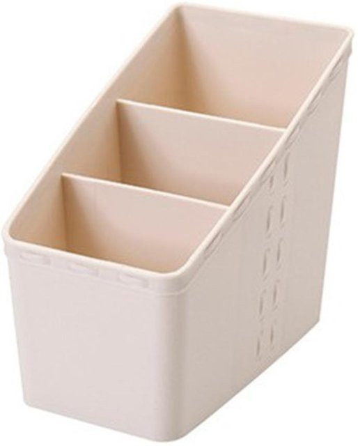 CosyHome Schreibtisch Organizer Aufbewahrungsbox aus Kunststoff in Beige mit mehreren Fächern, B/T/H: 19,5 x 16,0 x 13,6 cm - Bild 1