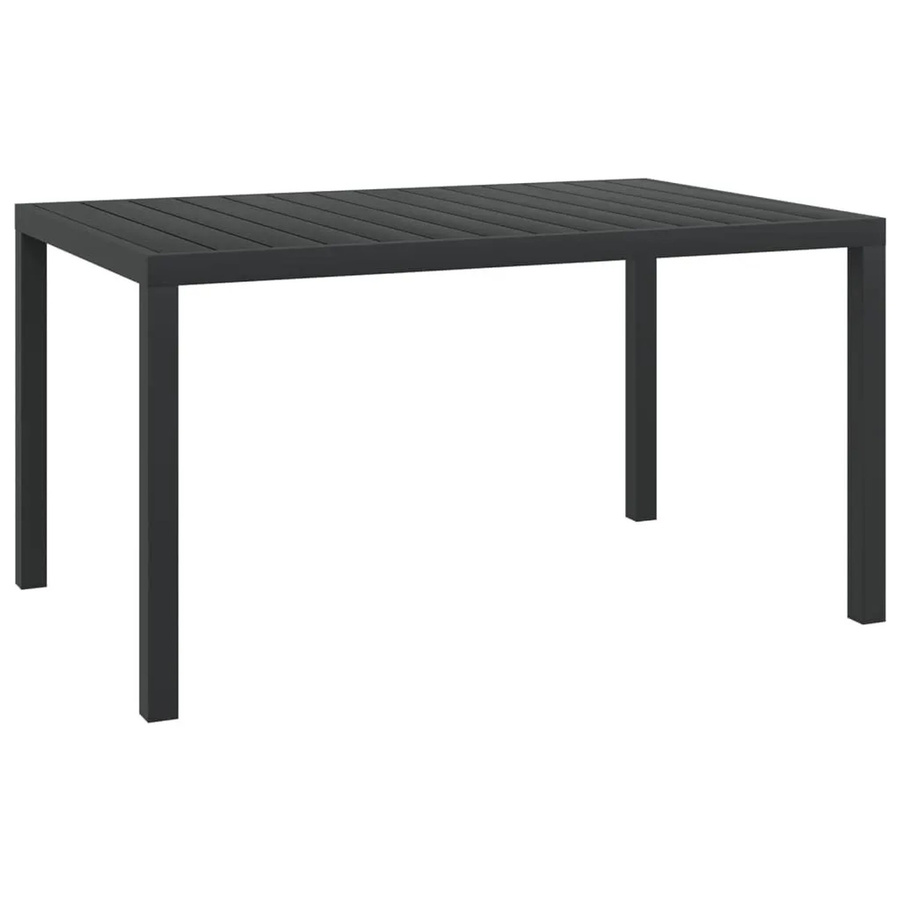 Furnicato Gartentisch aus Aluminium und WPC in Schwarz Matt, B/T/H: 150 x 90 x 74 cm - Bild 2