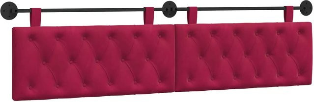 vidaXL Wandmontiertes Polsterpaneel aus Samt in Weinrot, B/H/T: 210 x 55 x 7 cm - Bild 1