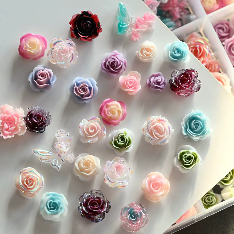 MAFANAILS Nail Art Charms, Kamelie Rose Schmetterling Perle, Glänzend - Bild 5
