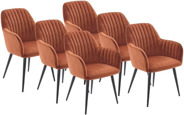 Vente-unique Eleana Stuhl aus Samt und Metall in Terracotta mit Armlehnen, B/T/H: 58 x 58 x 58 cm - Bild 1