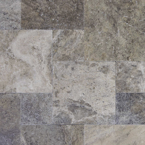 WOHNRAUSCH Wand- und Bodenfliese Mudra Grey in Grau und Beige, Travertin-Optik, matt und getrommelt, 0,74 m² - Bild 1