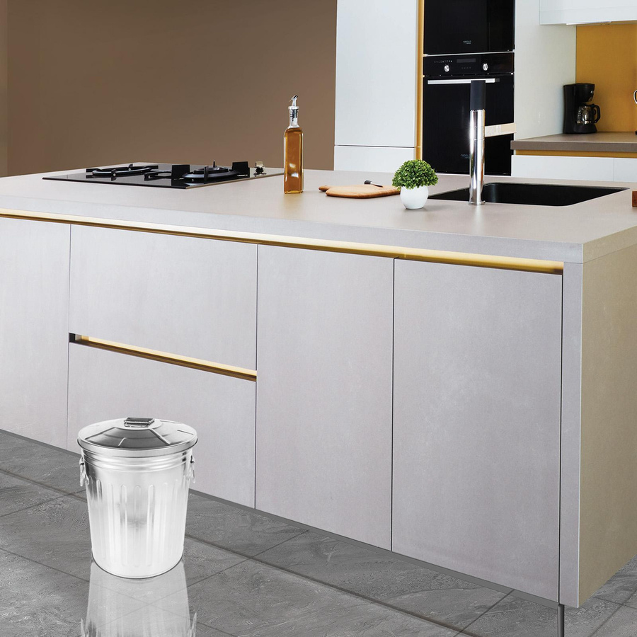 Metall Mülleimer für Außen und Innen als kleiner Papierkorb und Recyclingbehälter aus Eisen für Küche und Büro - Bild 3