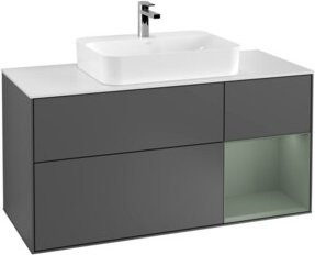 V&B Finion Waschtischunterschrank mit Wandbeleuchtung in Anthrazit Matt, B/T/H: 120 x 50,1 x 50,1 cm - Bild 1