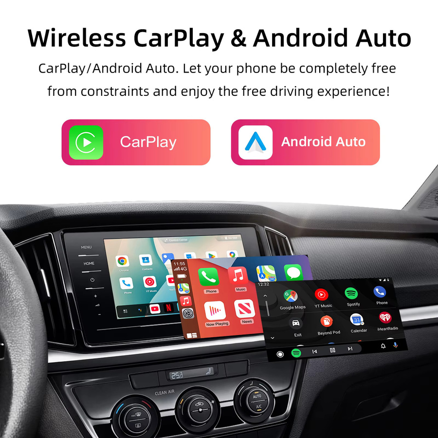 Ezonetronics CarPlay Android AI Box Schwarz mit Qualcomm Octa-Core und 4G+64G für kabellose Verbindung - Bild 3