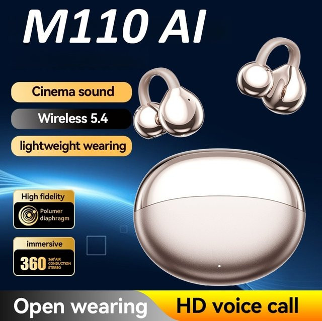 Kabellose Over-Ear-Kopfhörer mit Bluetooth 5.4 und AI-Geräuschunterdrückung, HiFi Stereo Sport-Headset IPX7 Wasserdicht, Farbe: Lila - Bild 1