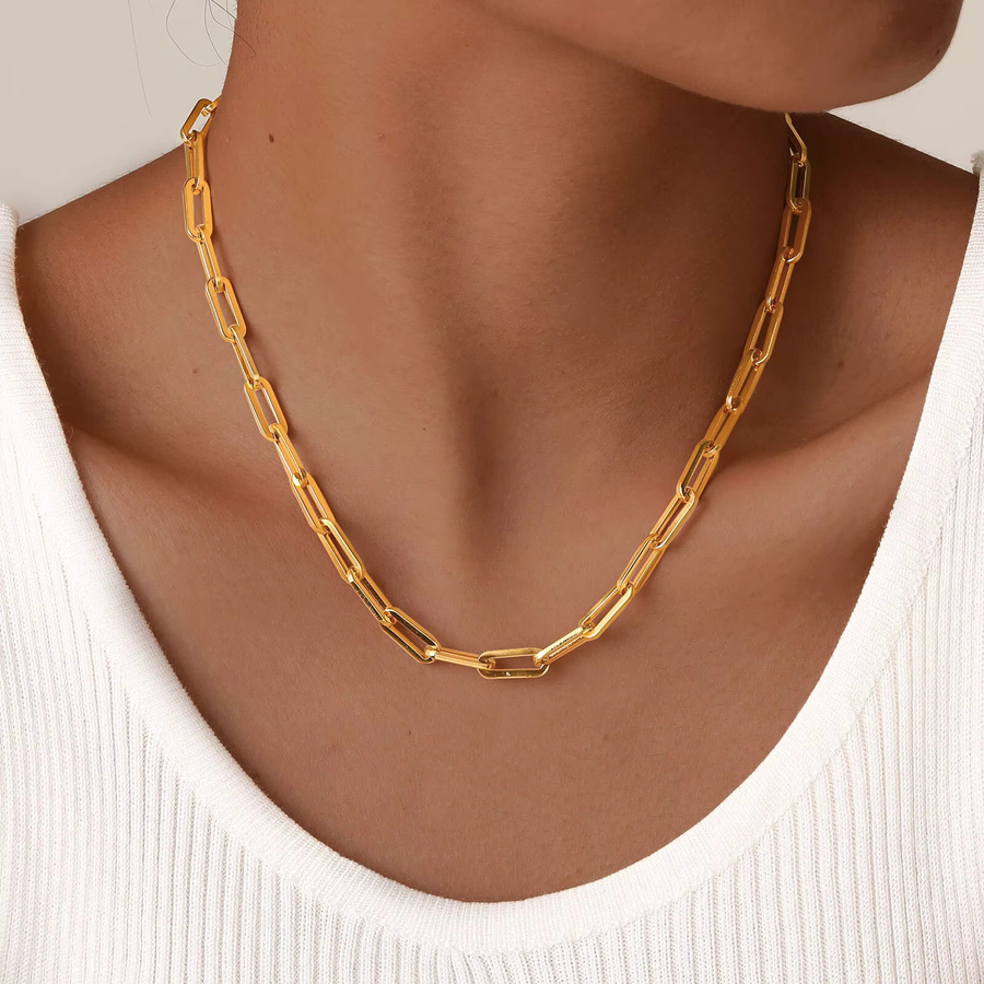 Vnox Halskette, Edelstahl, Gold, 5mm, Damen - Bild 1