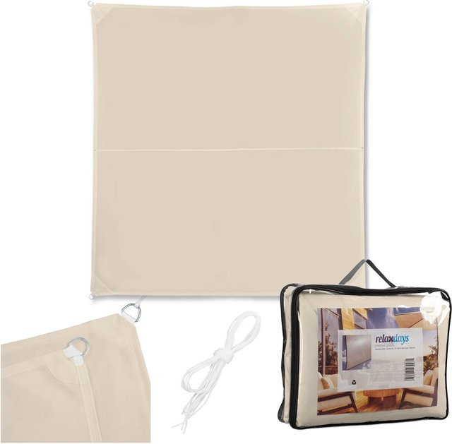 Relaxdays Sonnensegel aus Polyester in Beige, wasserabweisend, B/B: 200 x 200 cm - Bild 1