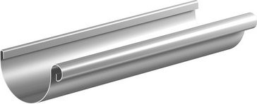 SAREI Dachrinne aus Aluminium, halbrund, silber, Nennweite: 125 mm, Länge: 200 cm - Bild 1