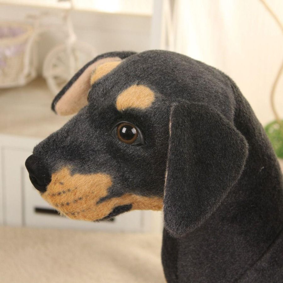 Fulaida Plüschtier Hund in Schwarz, lebensechtes Stofftier als stehende Dekofigur, Höhe: 50 cm - Bild 2