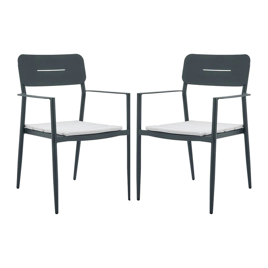 Gartenstuhl Lottys von Vente-unique in Anthrazitgrau aus Aluminium, stapelbar - Bild 2