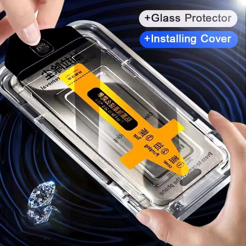 Displayschutzfolie aus gehärtetem Glas für iPhone 16 15 14 13 12 11 Pro Max X XR XS transparent - Bild 2