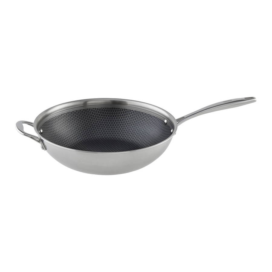 Gourmesto Wokpfanne Silver Line aus Edelstahl mit Keramik-Beschichtung in Silber, Durchmesser: 30,0 cm - Bild 2