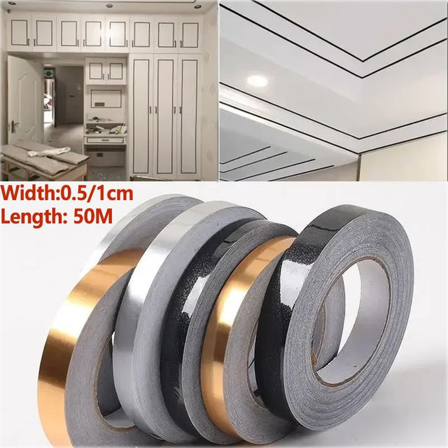Wasserdichtes Dichtungsband für Bodenfugen in Gold und Silber, 50 m DIY Folienstreifen zur Wand- und Bodenabdichtung - Bild 1