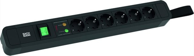 Bachmann Steckdosenleiste PRIMO2 mit 6x CEE7/3 Steckplätzen in Schwarz - Bild 1