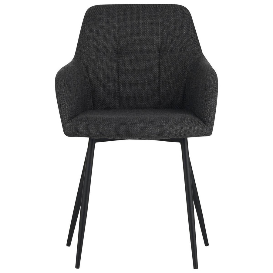2er-Set Armlehnstühle Hela in Anthrazit aus Microfaser Webstoff, B/H/T: 55 x 84 x 61 cm - Bild 3