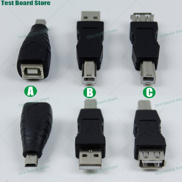USB-A-zu-USB-B-Druckerkonverter Mini-USB-Kabeladapter für Scanner, Drucker und Faxmaschinen in Schwarz - Bild 1