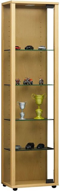 VCM Glasvitrine Edana Mini als Standvitrine mit ESG-Sicherheitsglas und 4 Glasböden in Buche Dekor, Braun, H x B x T: 115 x 33 x 18 cm - Bild 2
