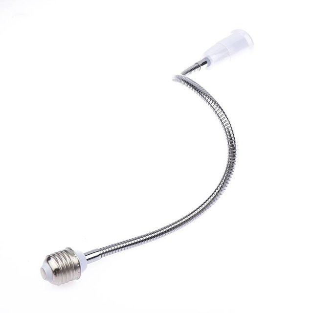 Cyle Flexibler E27 auf E27 Lampenfassung Adapter für LED-Leuchtmittel, Weiß, Länge: 48 cm - Bild 1