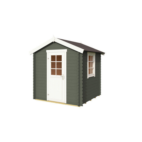 Lasita Holz-Gartenhaus Wels mit Satteldach in Grüngrau, B/H/T: 231 x 233,7 x 220 cm - Bild 2