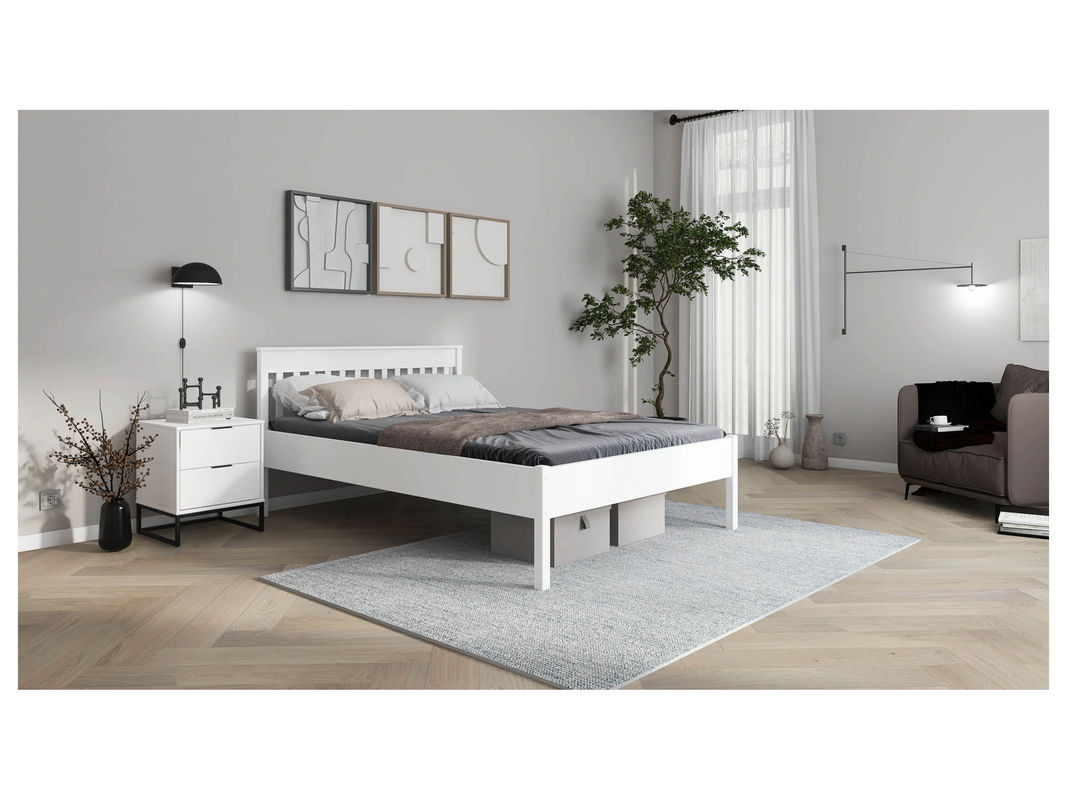 Inter Link Doppelbett Chilly Home aus Massivholz Kiefer in Weiß B/T/H: 180 x 200 x 147 cm - Bild 2