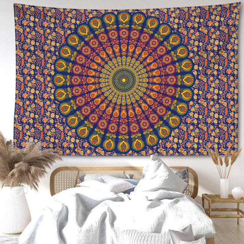 Super Six Wandtapiserie Mandala Abstrakt Bohemian Design Mehrfarbig B: 95 cm, H: 73 cm - Bild 5