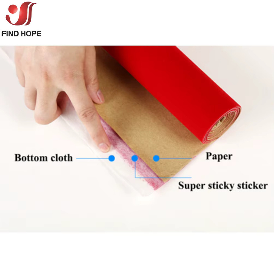 Selbstklebender Mehrfarbiger Beflockungsfilz für DIY-Schmuck, Bastelrollen und Dekoration, B: 20 cm, L: 145 cm - Bild 3