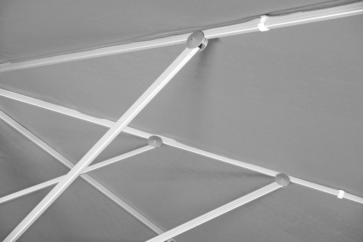 Doppler Sonnenschirm Telestar mit Windventil und Volant, grau, B/T: 400 x 400 cm - Bild 2