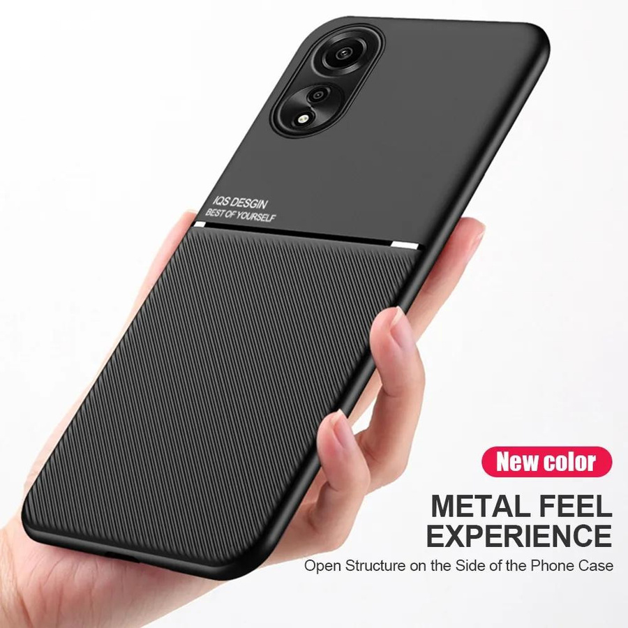 Schutzhülle für OPPO A79 A78 A58 A98 5G A17 A57 A57S A94 A95 mit eingebautem magnetischem Autohalter in Schwarz - Bild 1