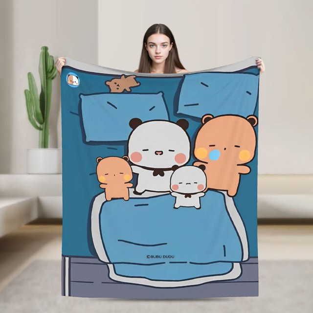 Bubu Dudu Schlafdecke aus weichem Flanell-Plüsch in Blau für Kinder - Bild 1